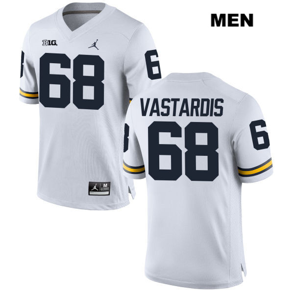 Men's NCAA Michigan Wolverines Andrew Vastardis #68 White Jordan Brand Authentic Stitched Football College Jersey RV25D42KG